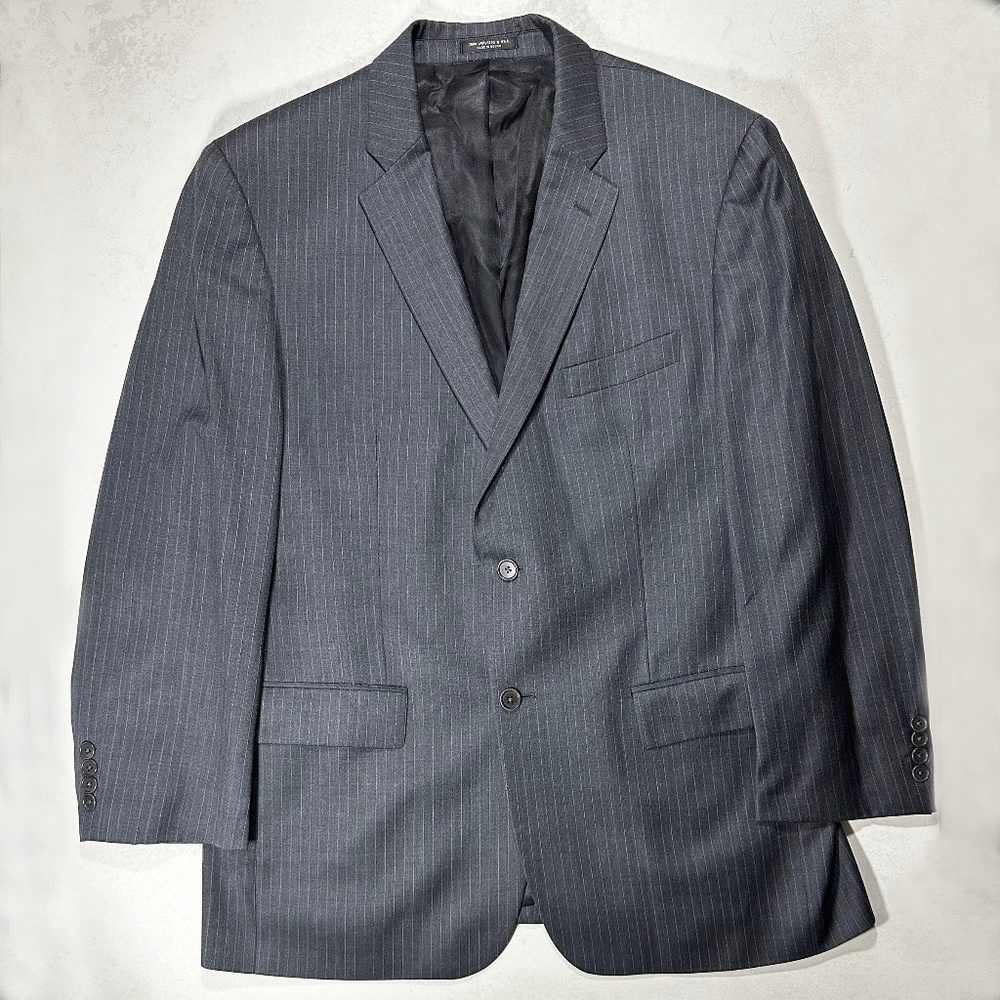 John Varvatos Star Men Delancy Pinstripe Wool Blazer Gray, 44R